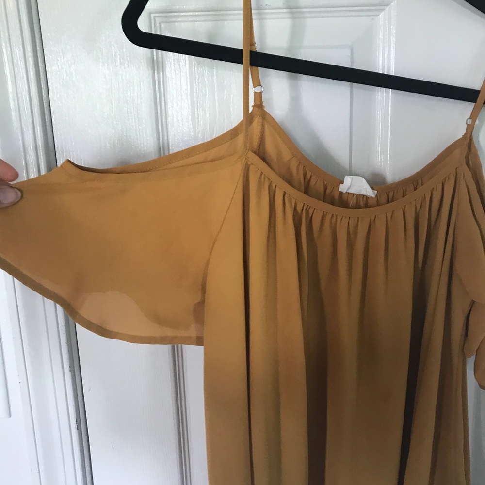 Mustard/Yellow Cold Shoulder Blouse- Medium